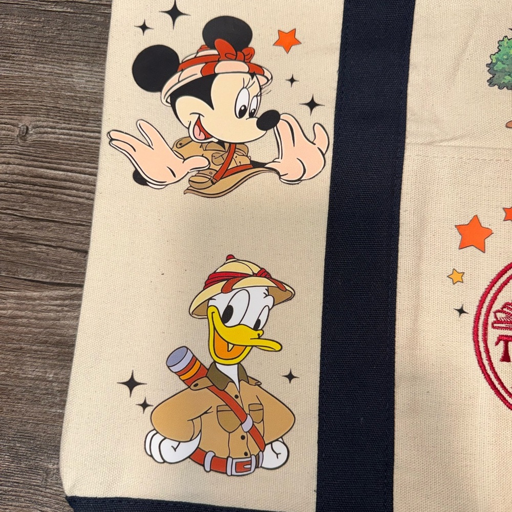 Trader Joe's Disneys Animal Kingdom Canvas Tote Bag - Navy and Cream - Picture 4 of 7